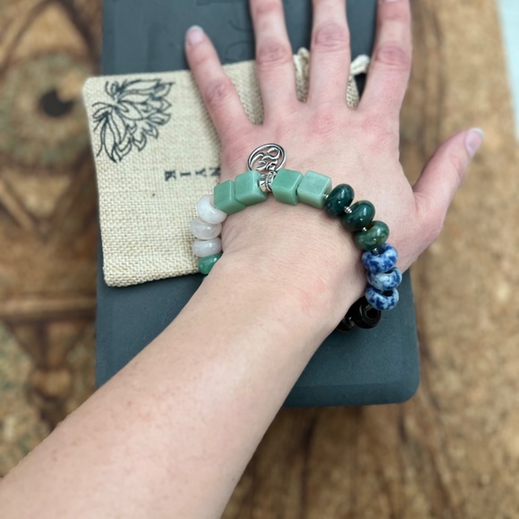 Natural Gemstone Chakra Anklet/Bracelet with OM - Picture 4 of 4